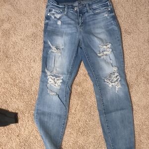 Distressed Blue Jeans